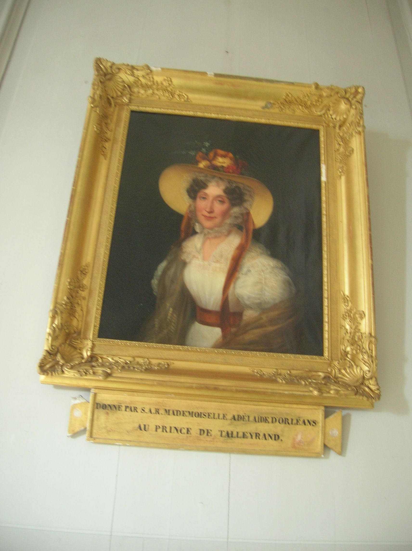 Tableau avec son cadre et son cartel : Madame Adélaïde d'Orléans