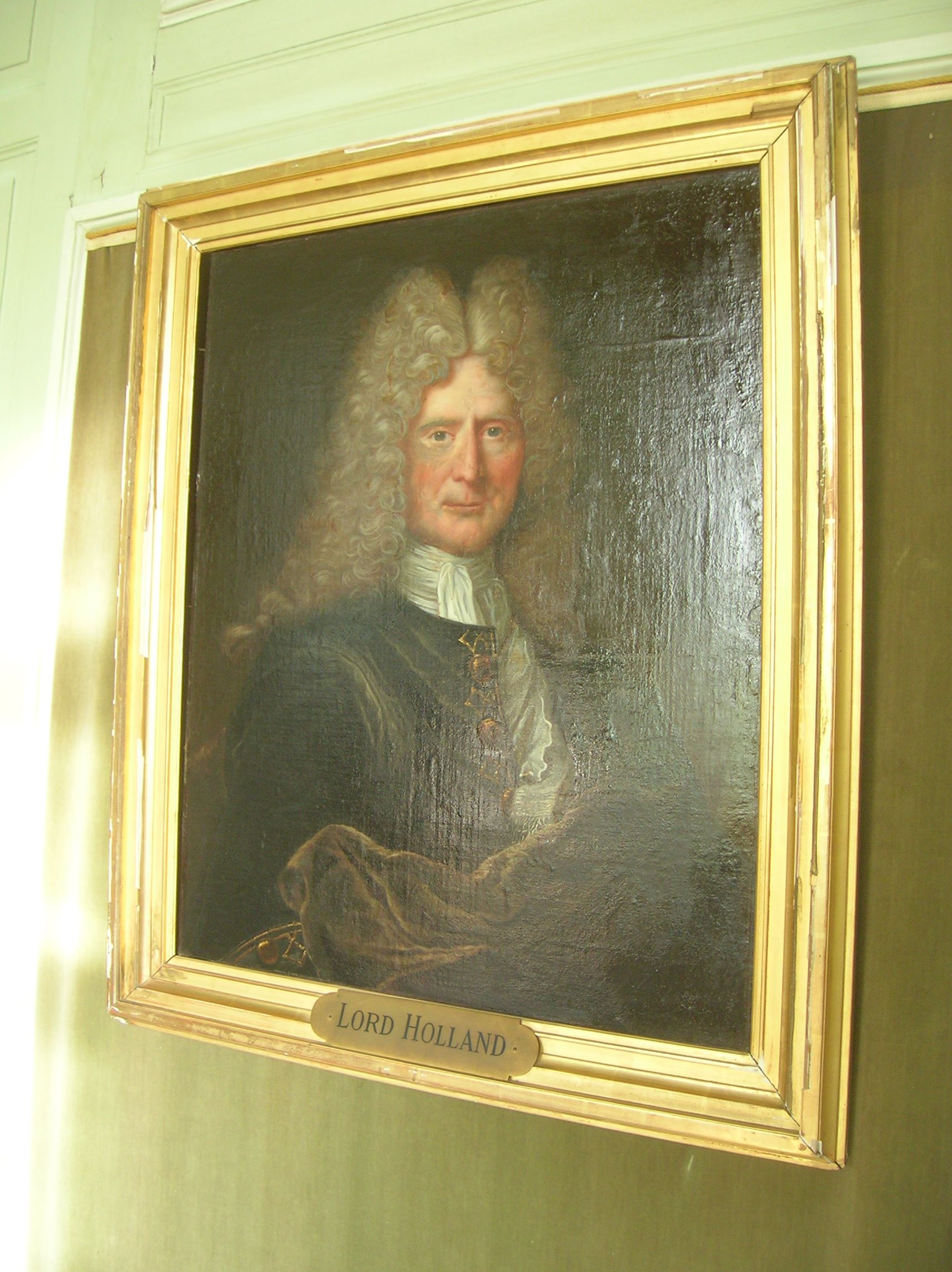 Tableau avec son cadre et son cartel : Portrait de Lord Holland