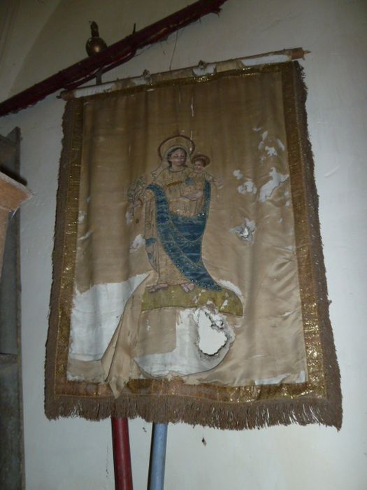 bannière de procession : Vierge à l'Enfant, vue générale