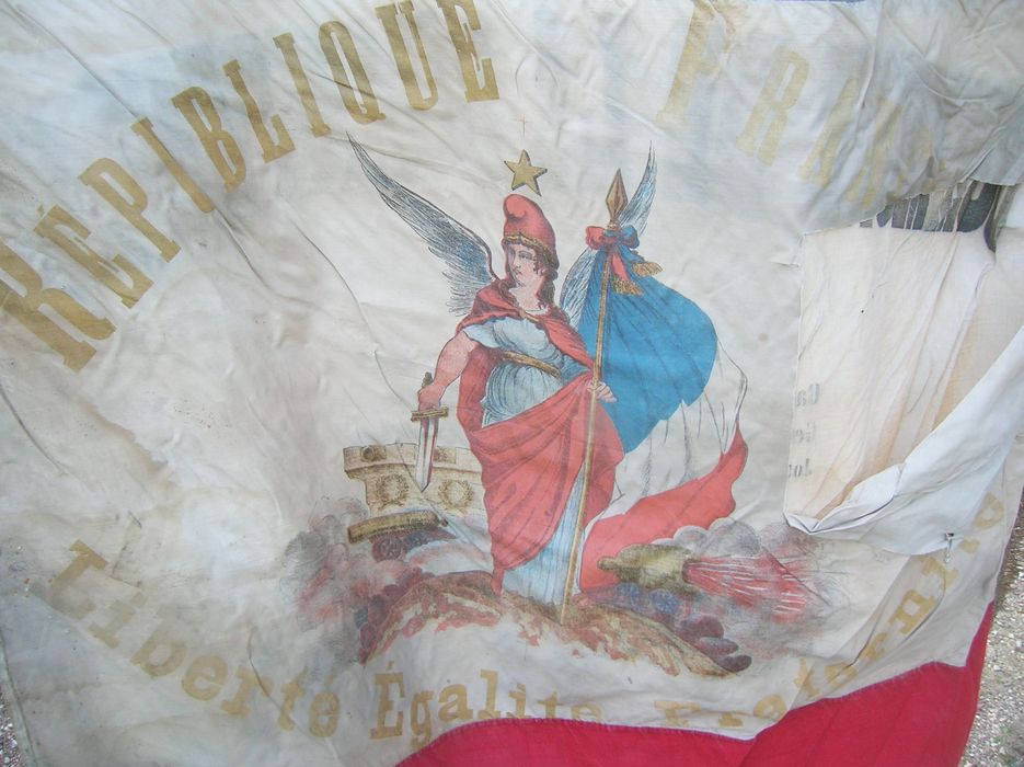 drapeau ou insigne (drapeau de conscrits) : Classe 1897, détail