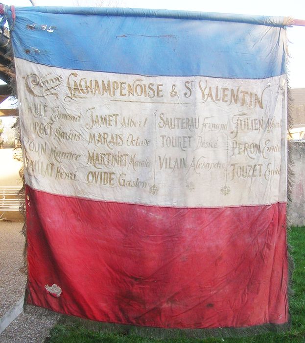 drapeau ou insigne (drapeau de conscrits) : Classe 1918, vue générale