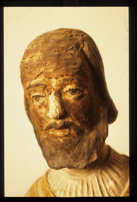 statue : Saint Phalier, détail du visage