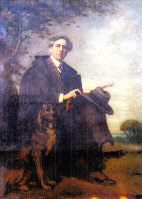 tableau : Autoportrait au chien, vue générale - © Ministère de la Culture (France), Conservation des antiquités et des objets d'art de l'Indre, tous droits réservés 