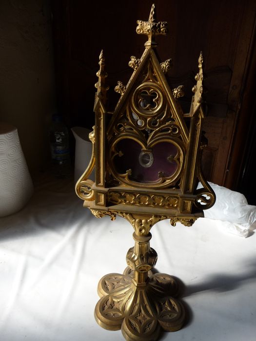 reliquaire-monstrance : saint Christophe, vue générale - © Ministère de la Culture (France), Conservation des antiquités et des objets d'art de l'Indre, tous droits réservés 