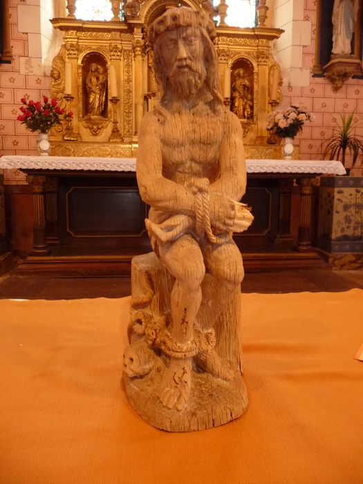 statue : Christ aux liens de face, vue générale - © Ministère de la Culture (France), Conservation des antiquités et des objets d'art de l'Indre, tous droits réservés 
