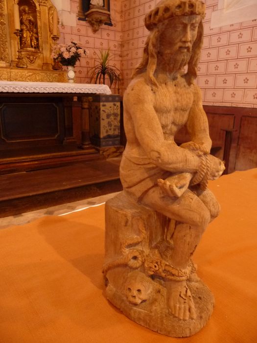 statue : Christ aux liens de face, vue générale - © Ministère de la Culture (France), Conservation des antiquités et des objets d'art de l'Indre, tous droits réservés 