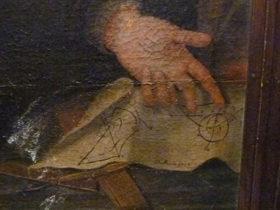 tableau et son cadre : Portrait de Pierre Varignon, détail - © Ministère de la Culture (France), Conservation des antiquités et des objets d'art de l'Indre, tous droits réservés 