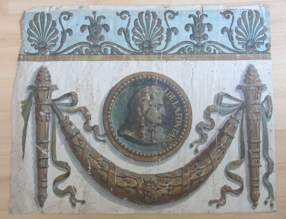 Peinture (décor de la bibliothèque) : Jean de la Fontaine