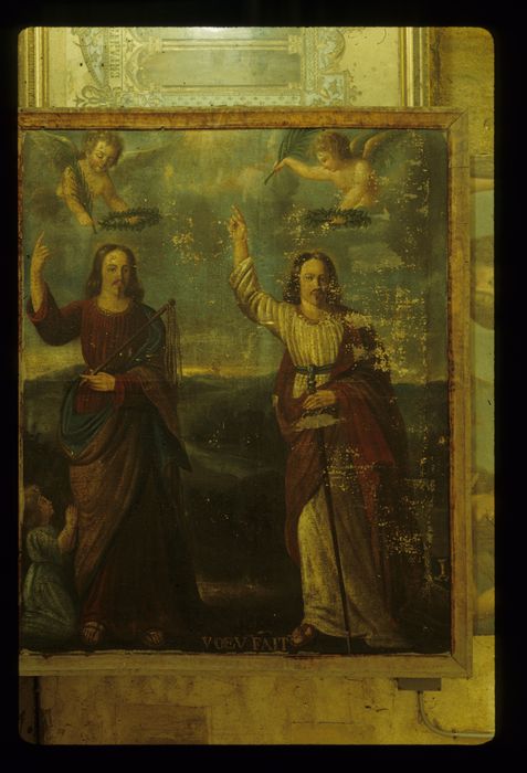 tableau (ex-voto) : Deux saints, saint Paul et saint Pierre