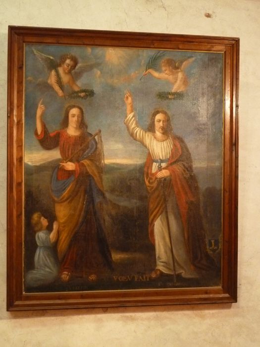 tableau (ex-voto) : Deux saints, saint Paul et saint Pierre