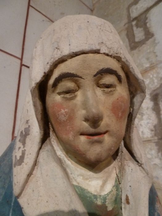 statue : Vierge, détail du visage