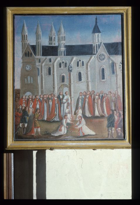 tableau : vue de l'ancienne abbaye de Déols