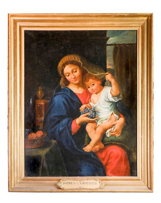 tableau : Vierge à l'Enfant tenant une grappe