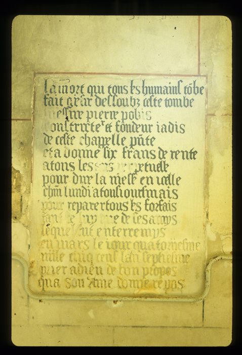 plaque funéraire de Pierre Pobis