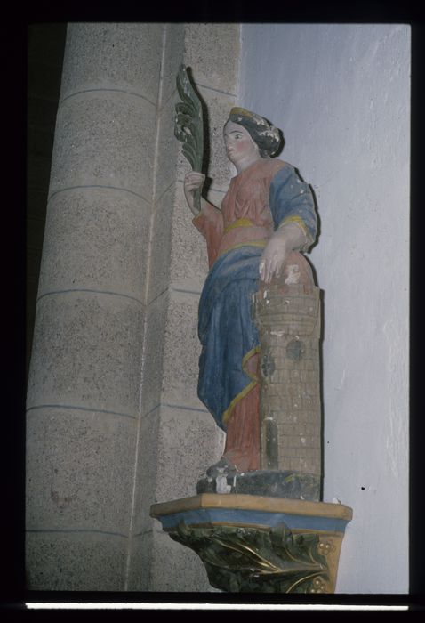 statue : Sainte Barbe - © Ministère de la Culture (France), Conservation des antiquités et des objets d'art de l'Indre, tous droits réservés 