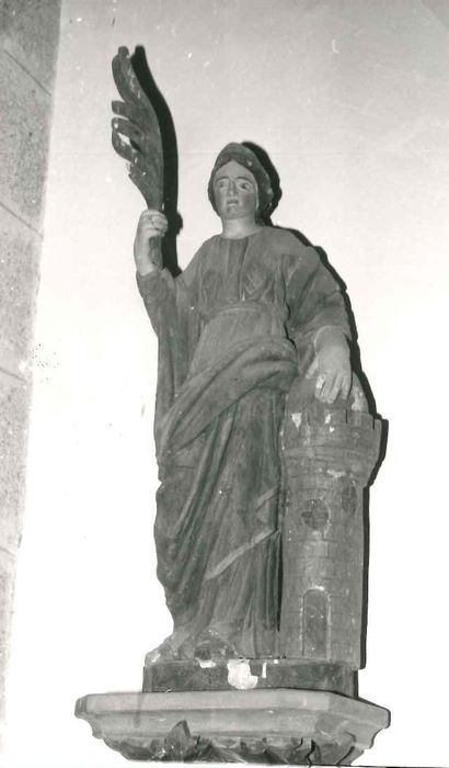 statue : Sainte Barbe  - © Ministère de la Culture (France), Conservation des antiquités et des objets d'art de l'Indre – Tous droits réservés 
