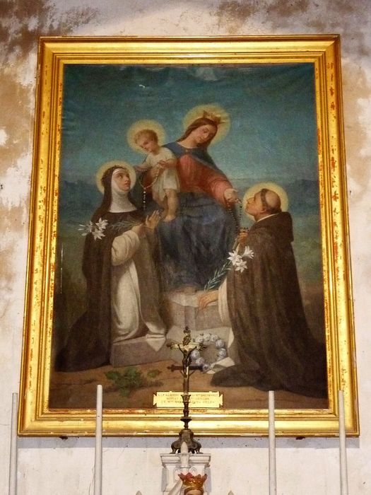 tableau d'autel : Remise du Rosaire (la)