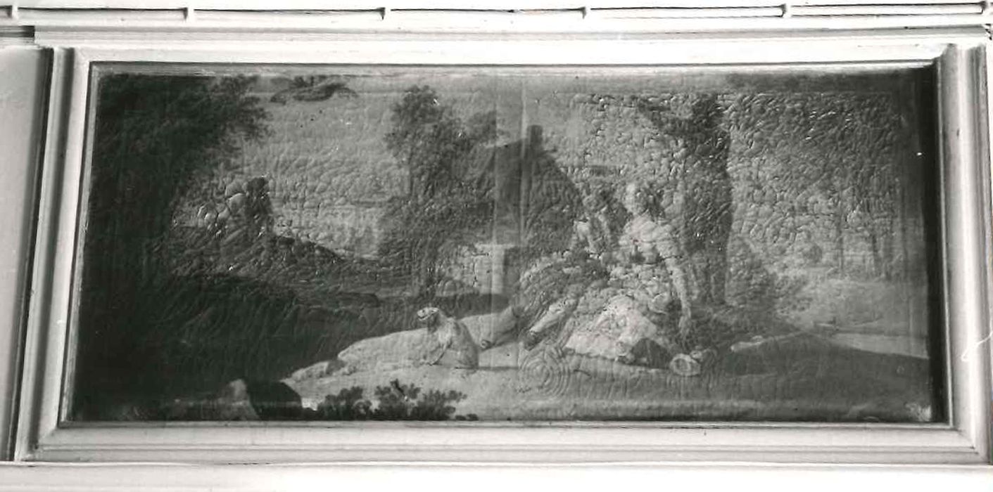 tableau : Paysage avec montgolfière - © Ministère de la Culture (France), Conservation des antiquités et des objets d'art de l'Indre, tous droits réservés