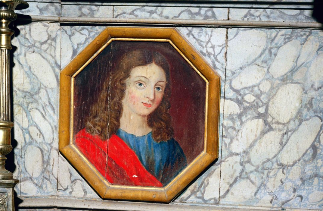 panneau peint (médaillon) : Saint Jean