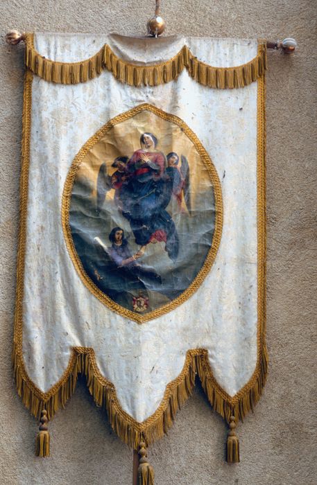 bannière de procession : Assomption de la Vierge (l') - © Ministère de la Culture (France), Conservation des antiquités et des objets d'art de l'Indre, tous droits réservés 