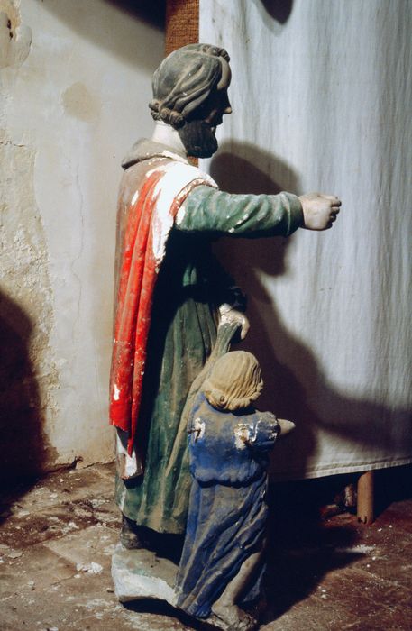 statue : Saint Roch, profil droit, vue générale - © Ministère de la Culture (France), Conservation des antiquités et des objets d'art de l'Indre – Tous droits réservés 