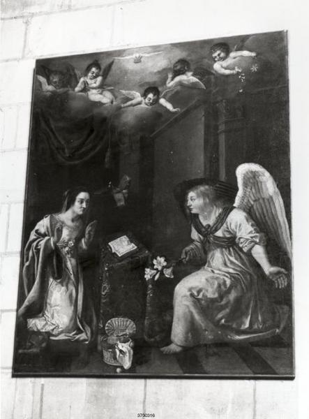 tableau : Annonciation (l'), vue générale - © Ministère de la Culture (France), Conservation des antiquités et des objets d'art de l'Indre-et-Loire, tous droits réservés 