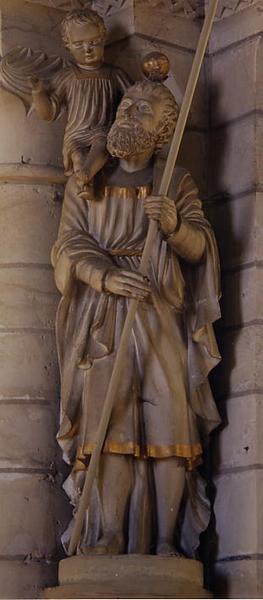 statue : saint Christophe, vue générale