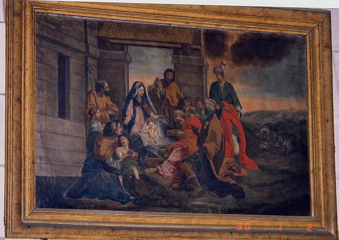 tableau : adoration des mages (l'), vue générale - © Ministère de la Culture (France), Conservation des antiquités et des objets d'art de l'Indre-et-Loire, tous droits réservés