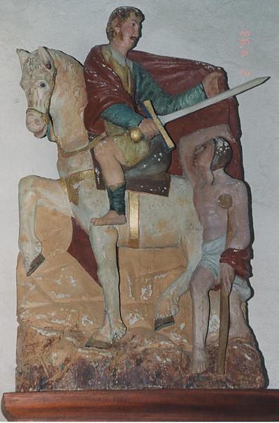 groupe sculpté : charité de saint Martin (la)