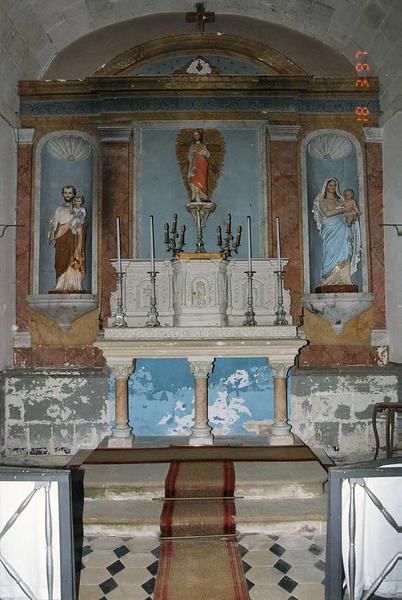 Tabernacle architecturé, retable, fragments de statues : saint Antoine ; saint Sulpice