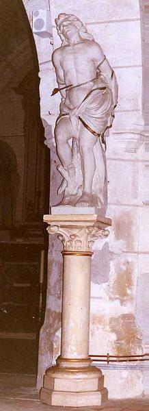 statue : saint Sébastien, vue générale - © Ministère de la Culture (France), Conservation des antiquités et des objets d'art de l'Indre-et-Loire, tous droits réservés