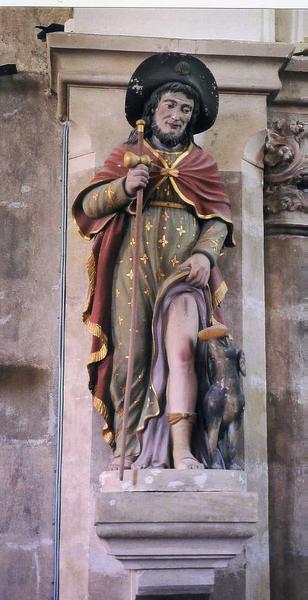 statue : Saint Jean-Roch, vue générale - © Ministère de la Culture (France), Conservation des antiquités et des objets d'art de l'Indre-et-Loire, tous droits réservés