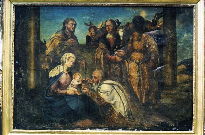 tableau : Adoration des mages (l'), vue générale - © Ministère de la Culture (France), Conservation des antiquités et des objets d'art de l'Indre-et-Loire, tous droits réservés 