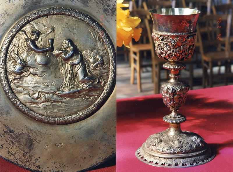 calice et patène, vue générale - © Ministère de la Culture (France), Conservation des antiquités et des objets d'art de l'Indre-et-Loire, tous droits réservés