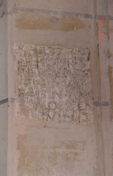 plaque commémorative, vue générale - © Ministère de la Culture (France), Conservation des antiquités et des objets d'art de l'Indre-et-Loire, tous droits réservés