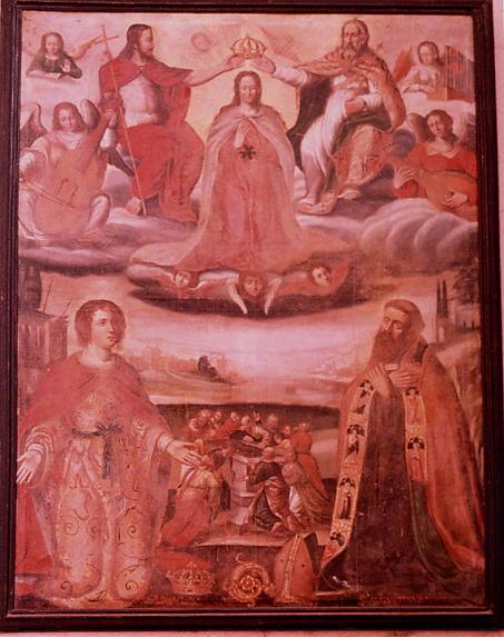tableau : Assomption et couronnement de la vierge (l'), vue générale - © Ministère de la Culture (France), Conservation des antiquités et des objets d'art de l'Indre-et-Loire, tous droits réservés