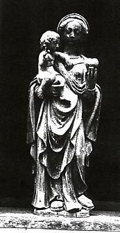 statue : Vierge à l'enfant, vue générale - © Ministère de la Culture (France), Conservation des antiquités et des objets d'art de l'Indre-et-Loire, tous droits réservés 