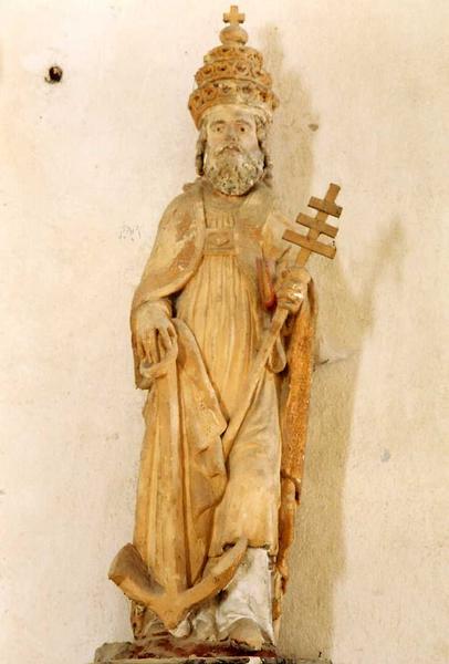 statue : saint Clément, vue générale - © Ministère de la Culture (France), Conservation des antiquités et des objets d'art de l'Indre-et-Loire, tous droits réservés 