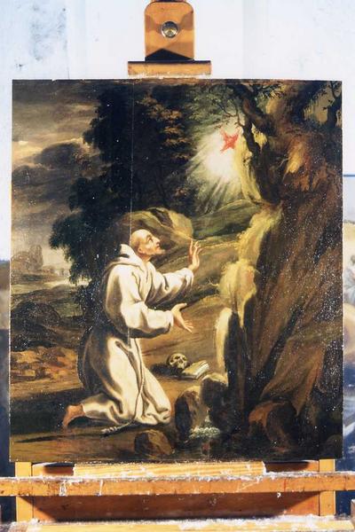 tableau : Saint François d'Assise recevant les stigmates, vue générale - © Ministère de la Culture (France), Conservation des antiquités et des objets d'art de l'Indre-et-Loire, tous droits réservés 