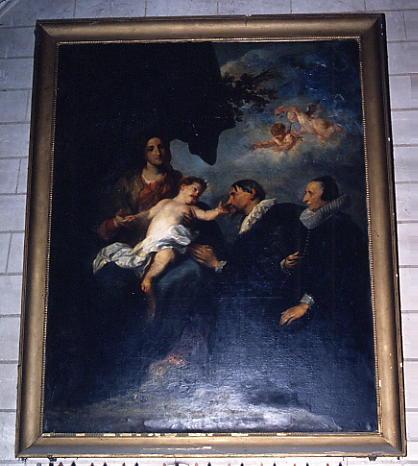 tableau, ex voto : Vierge et donateurs, vue générale