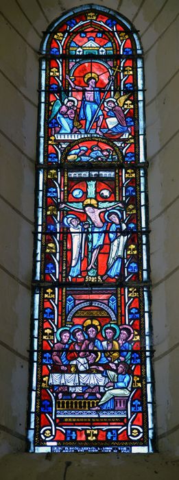 verrière du choeur - © Ministère de la Culture (France), Conservation des antiquités et des objets d'art de l'Indre-et-Loire, tous droits réservés 