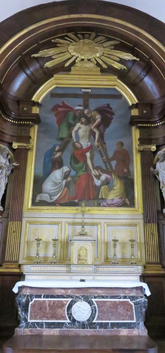 retable du maître-autel, tableau : Déposition de croix (la) - © Ministère de la Culture (France), Conservation des antiquités et des objets d'art de l'Indre-et-Loire, tous droits réservés 