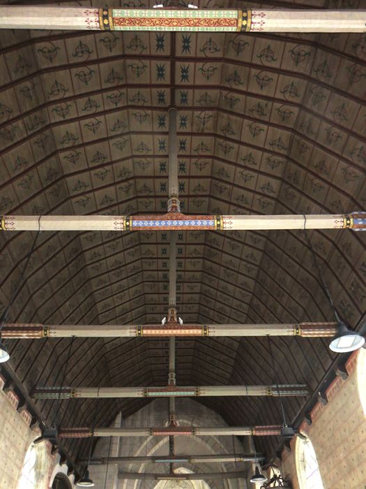 Eglise  Sainte-Eulalie : Nef, voûte lambrissée, vue générale