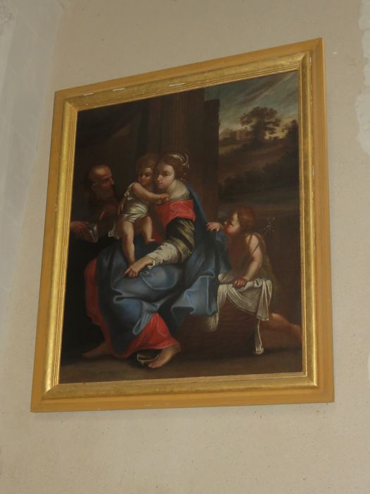 Tableau : la Sainte Famille avec saint Jean-Baptiste