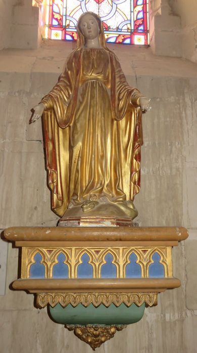 statue : Vierge de l'Immaculée Conception ; socle