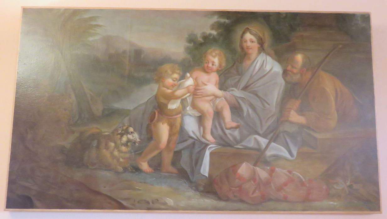 Tableau : la Sainte Famille et saint Jean-Baptiste