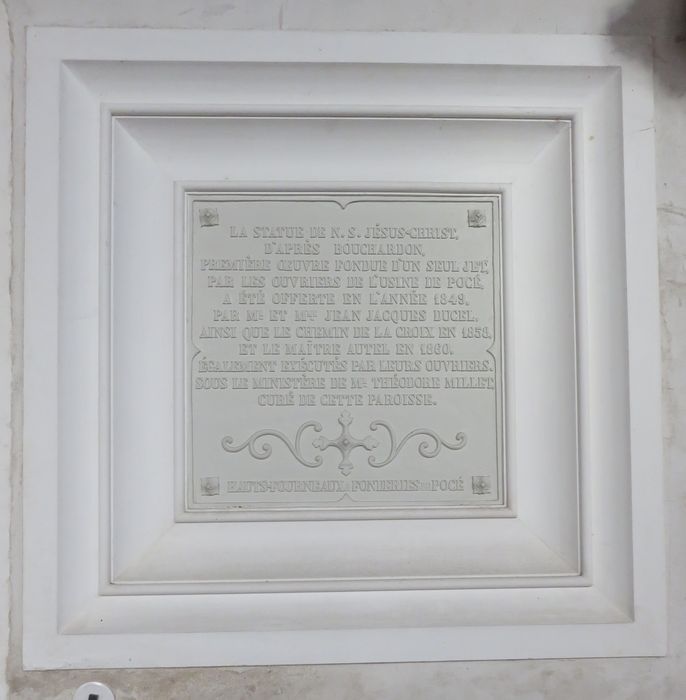 plaque commémorative des Hauts-Fourneaux et Fonderies de Pocé - © Ministère de la Culture (France), Conservation des antiquités et des objets d'art de l'Indre-et-Loire, tous droits réservés 