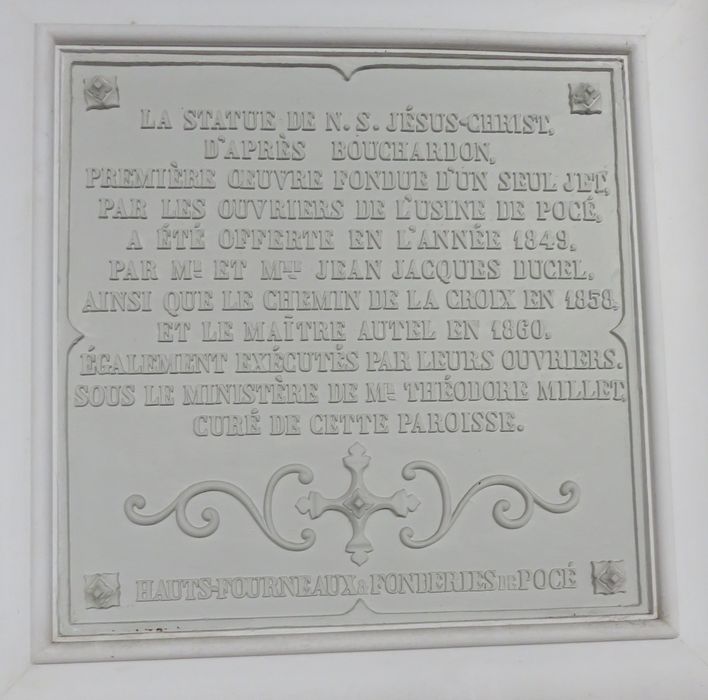 plaque commémorative des Hauts-Fourneaux et Fonderies de Pocé - © Ministère de la Culture (France), Conservation des antiquités et des objets d'art de l'Indre-et-Loire, tous droits réservés