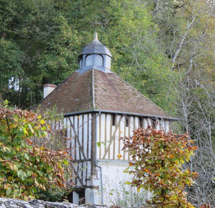 Pigeonnier à pans de bois de la Restrie, vue partielle