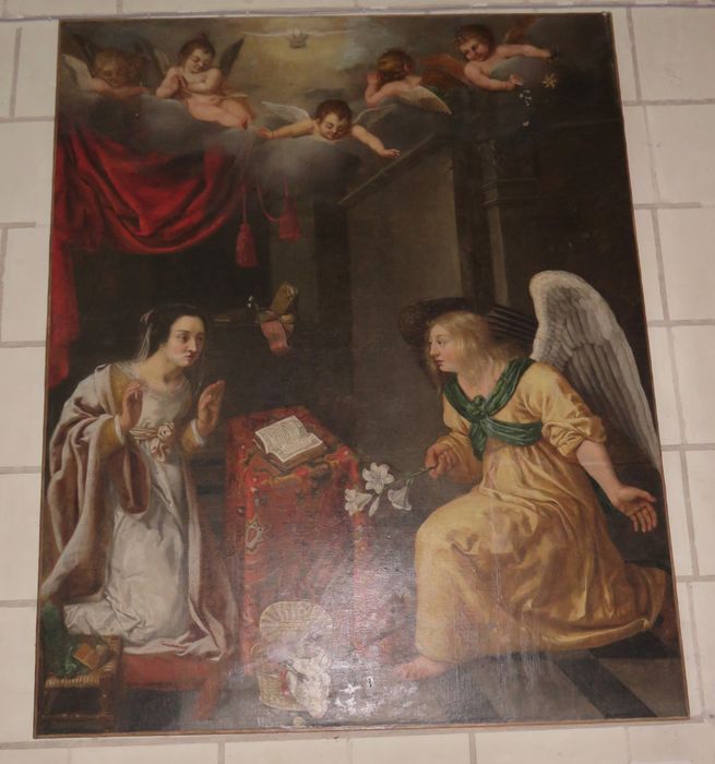 tableau : Annonciation (l’) - © Ministère de la Culture (France), Conservation des antiquités et des objets d’art d'Indre-et-Loire - Tous droits réservés